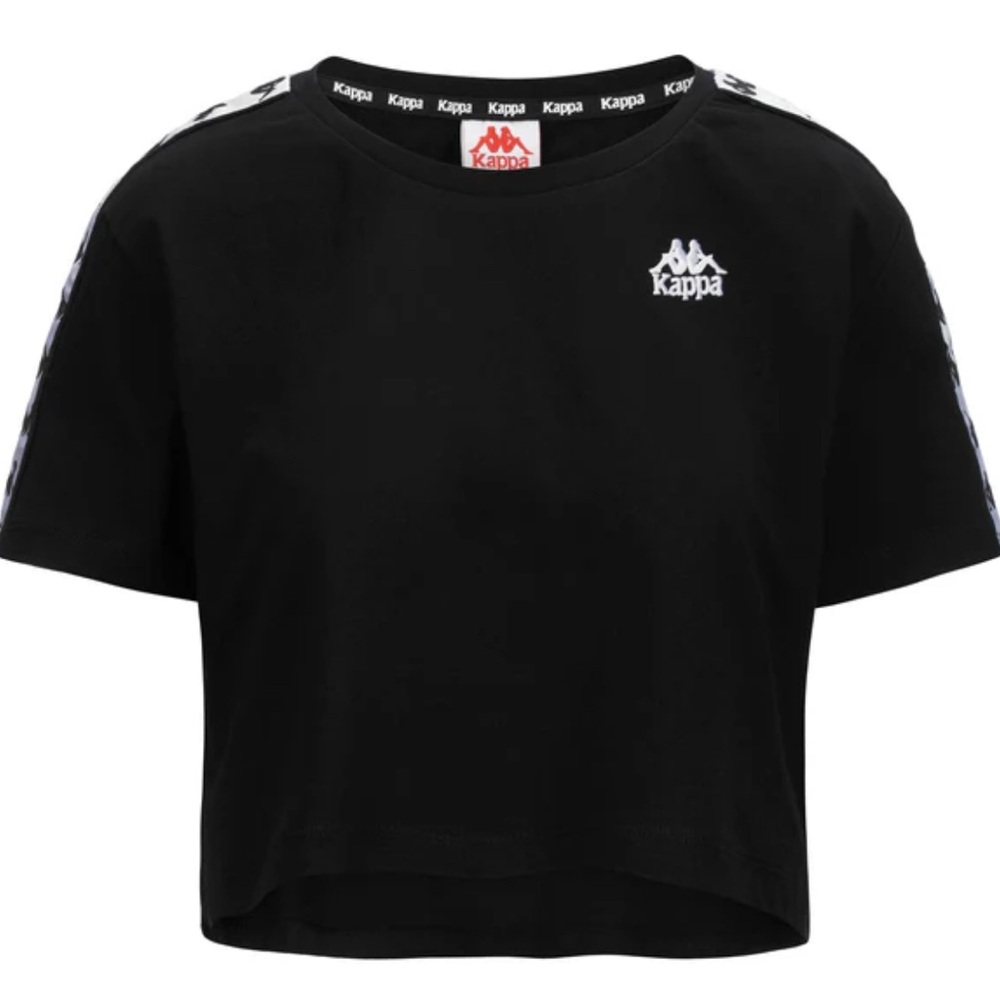 NWT Women’s Medium Black and White Crop Top and Legging Kappa Logo Set